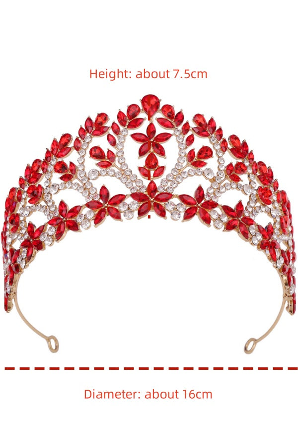 OMB1005 - Luxurious Princess Birthday Rhinestone Headband Alloy Crown Crystal Crown Bridal Crown Headdress Hair Wedding Dress Hair Accessories