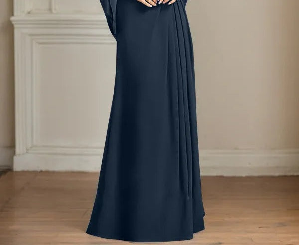 A-Line/Princess Scoop Floor-Length Mother of the Bride Dresses with Pleated & Sequins