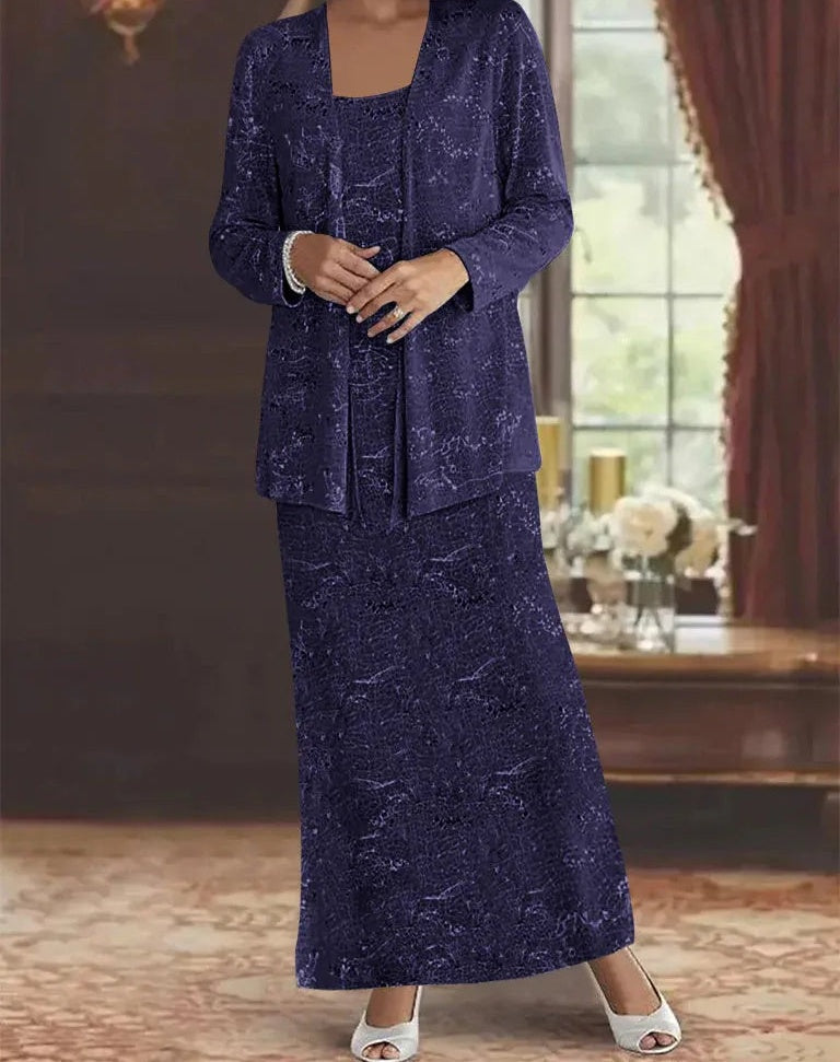 Chiffon Mother of the Bride Dresses with Sequins & Jacket