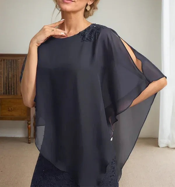 Sheath/Column Scoop Floor-Length Chiffon Lace Mother of the Bride Dress With Sequins Beading