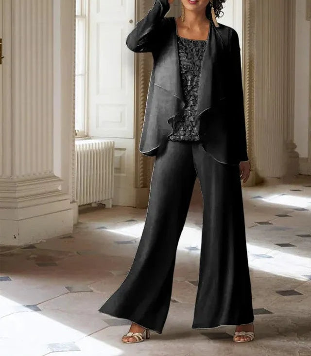 Chiffon Long Sleeves Mother of the Bride Pantsuits with Jacket