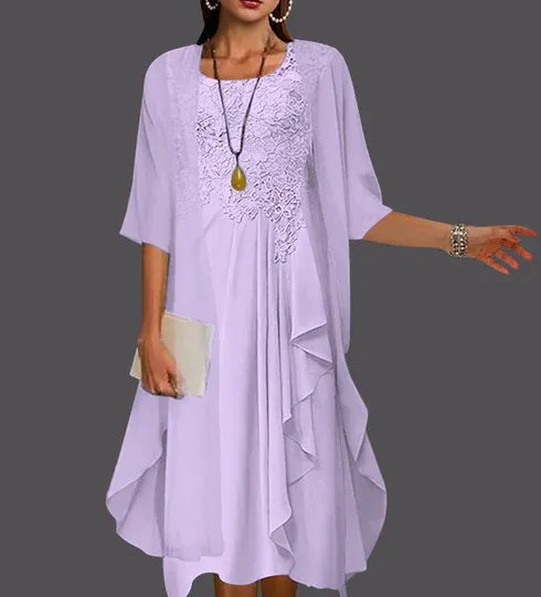 Two Piece A-Line Chiffon Lace Sleeveless Jacket Dresses with Pleats Appliques