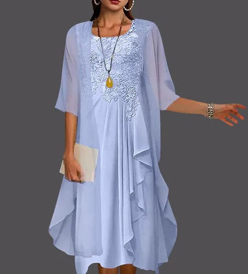 Two Piece A-Line Chiffon Lace Sleeveless Jacket Dresses with Pleats Appliques