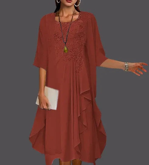 Two Piece A-Line Chiffon Lace Sleeveless Jacket Dresses with Pleats Appliques