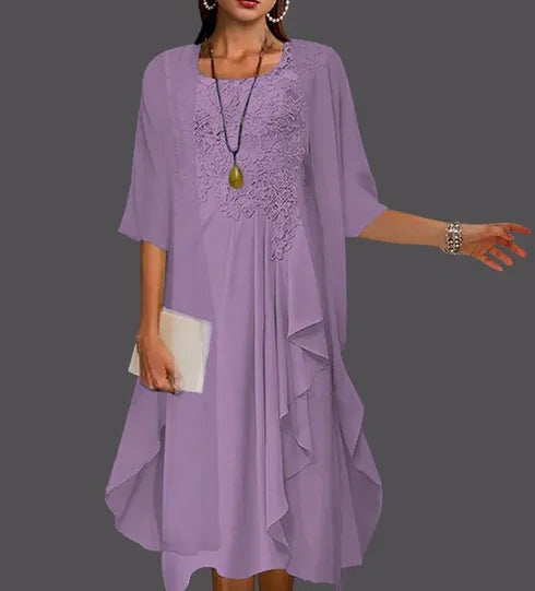 Two Piece A-Line Chiffon Lace Sleeveless Jacket Dresses with Pleats Appliques