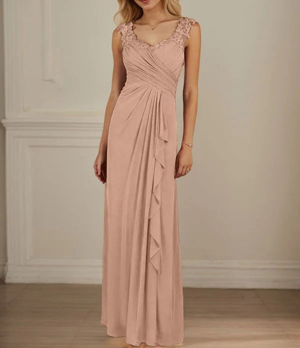 Champagne A-Line Sweetheart Neckline Pleated Mesh Dress