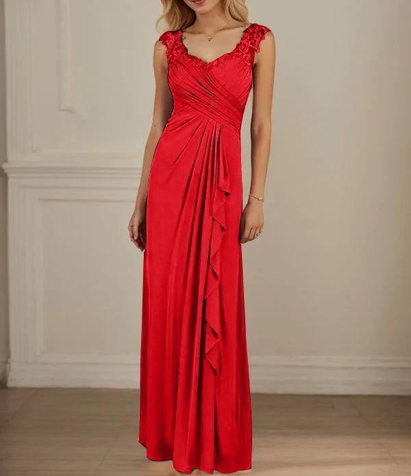 Champagne A-Line Sweetheart Neckline Pleated Mesh Dress