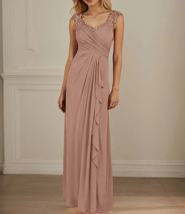 Champagne A-Line Sweetheart Neckline Pleated Mesh Dress