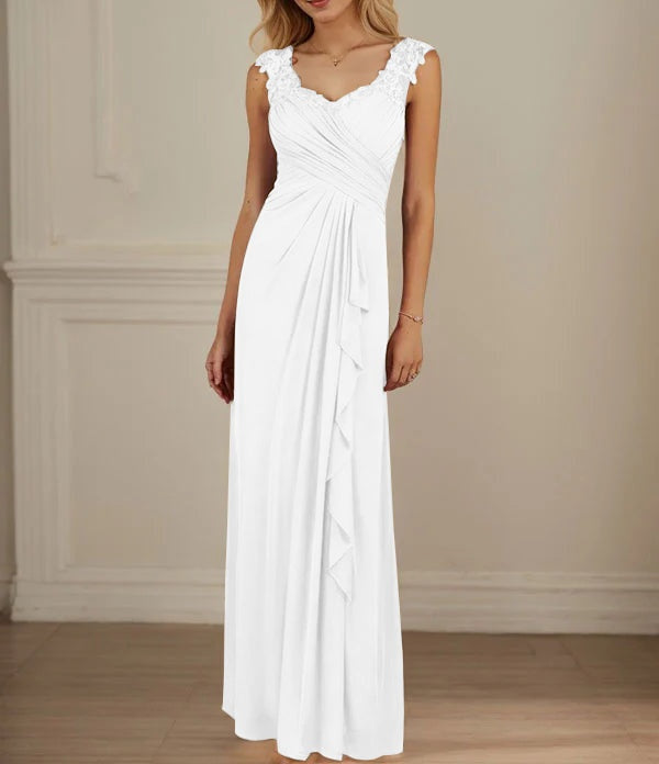Champagne A-Line Sweetheart Neckline Pleated Mesh Dress