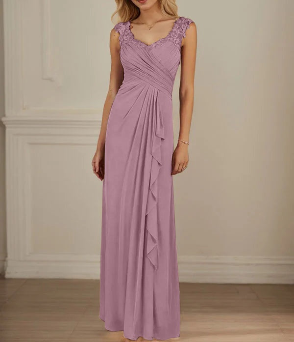 Champagne A-Line Sweetheart Neckline Pleated Mesh Dress