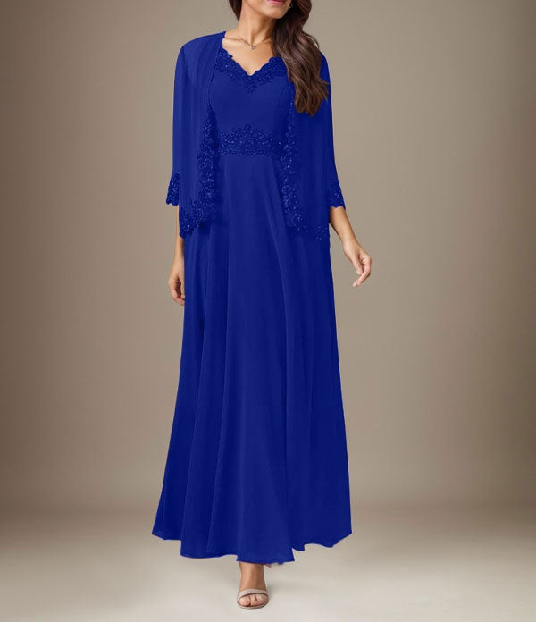 Plum A-Line Sequins Chiffon Dress