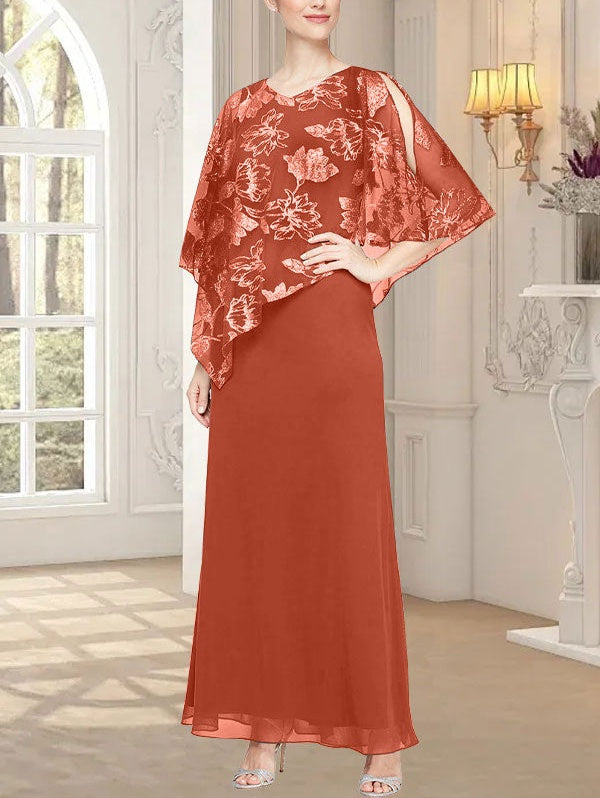 Long Glitter Mesh Dress with Novelty Asymmetric Overlay Bodice