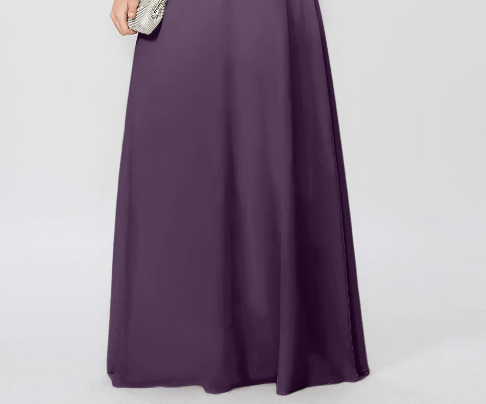 A-Line/Princess Round Neck 3/4 Length Sleeves Floor-Length Mother of the Bride Dresses with Applique & Sequins
