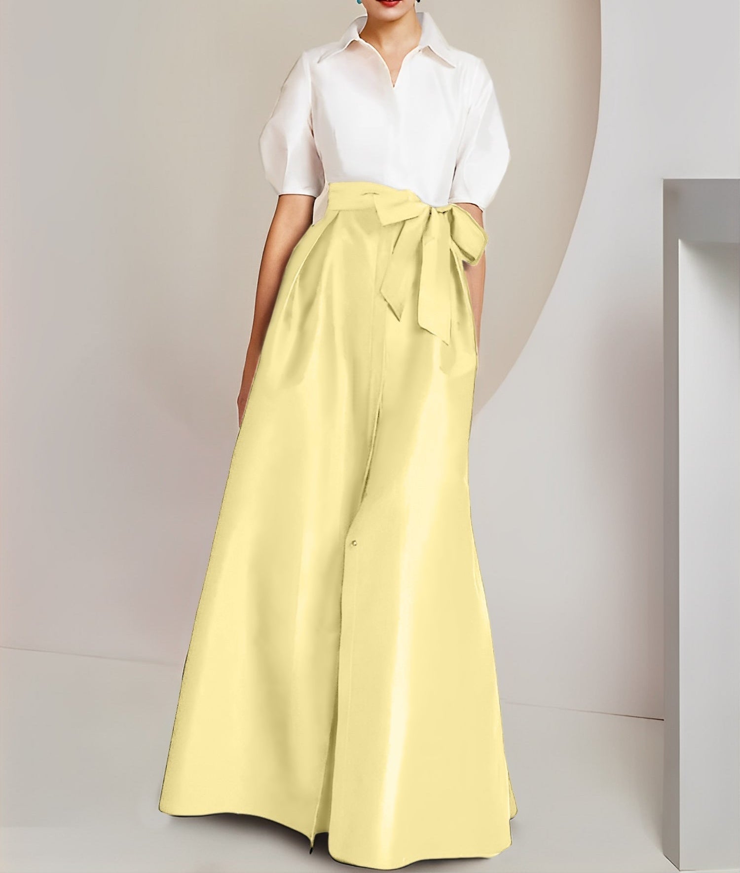 A-Line/Princess Shirt Collar Short Sleeves 2 pieces Mother Of The Bride Dresses