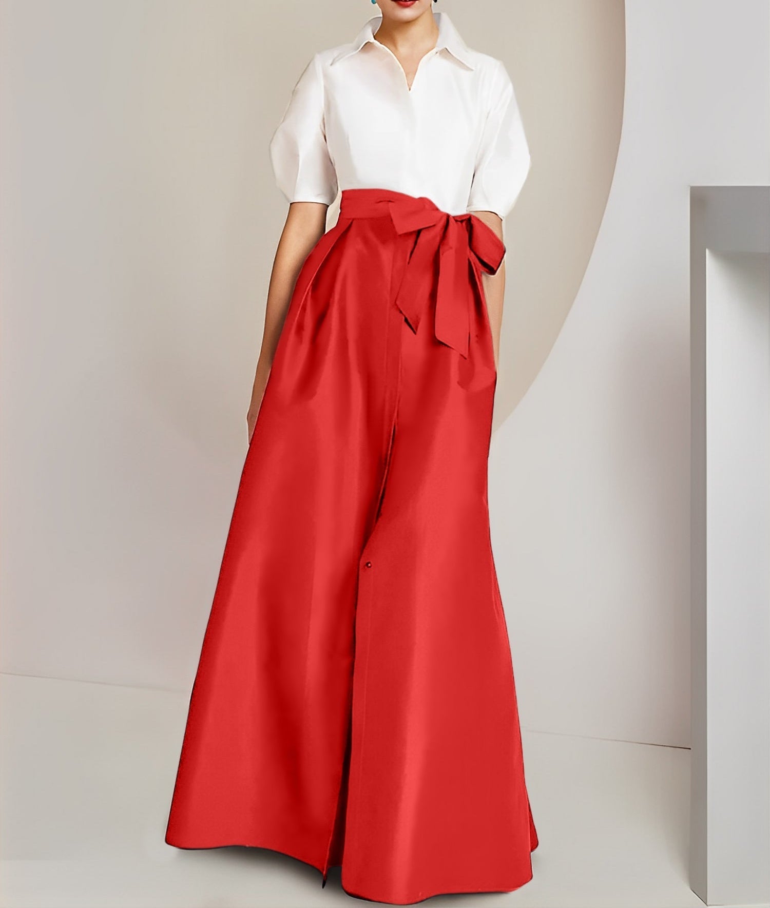 A-Line/Princess Shirt Collar Short Sleeves 2 pieces Mother Of The Bride Dresses