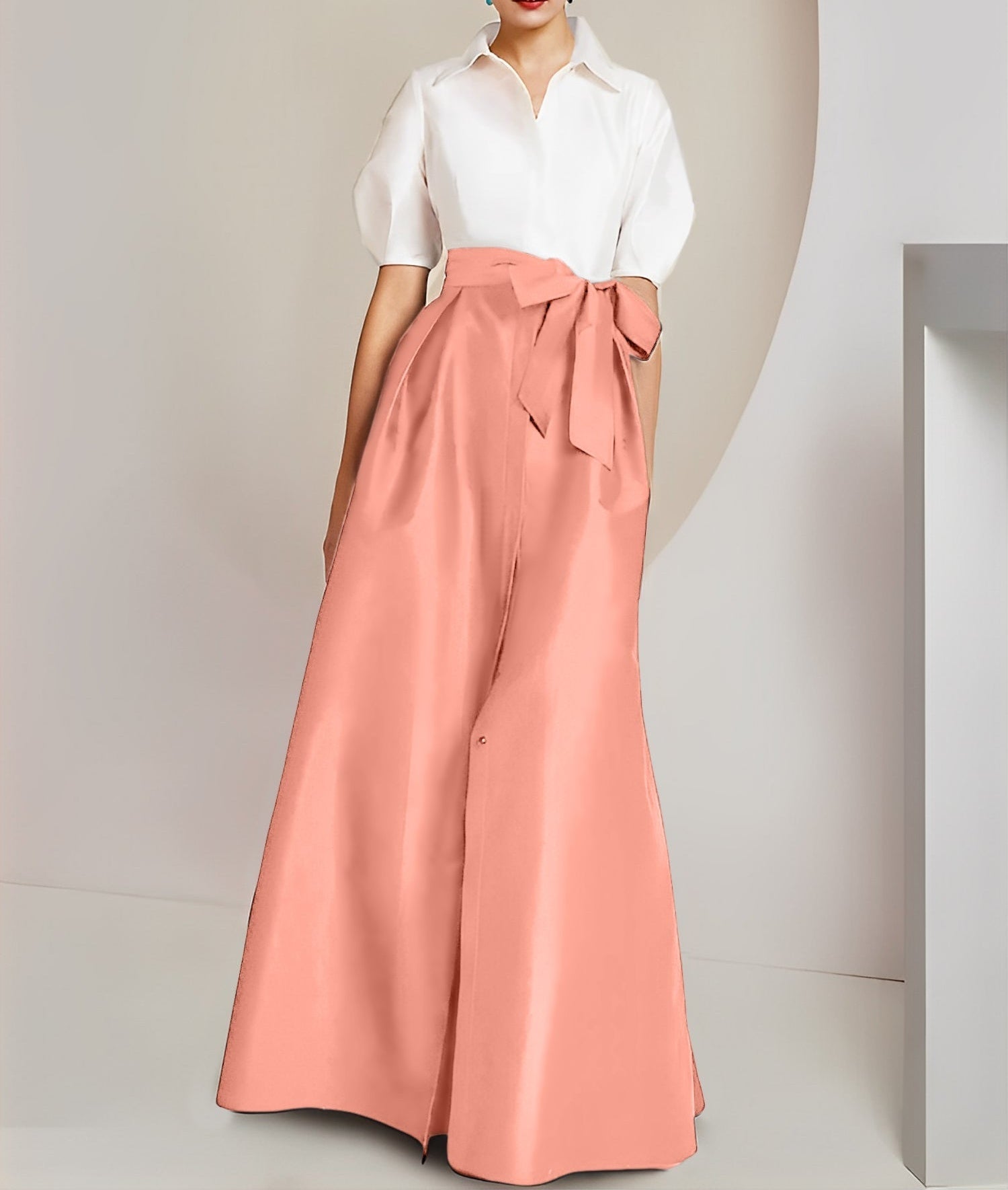A-Line/Princess Shirt Collar Short Sleeves 2 pieces Mother Of The Bride Dresses