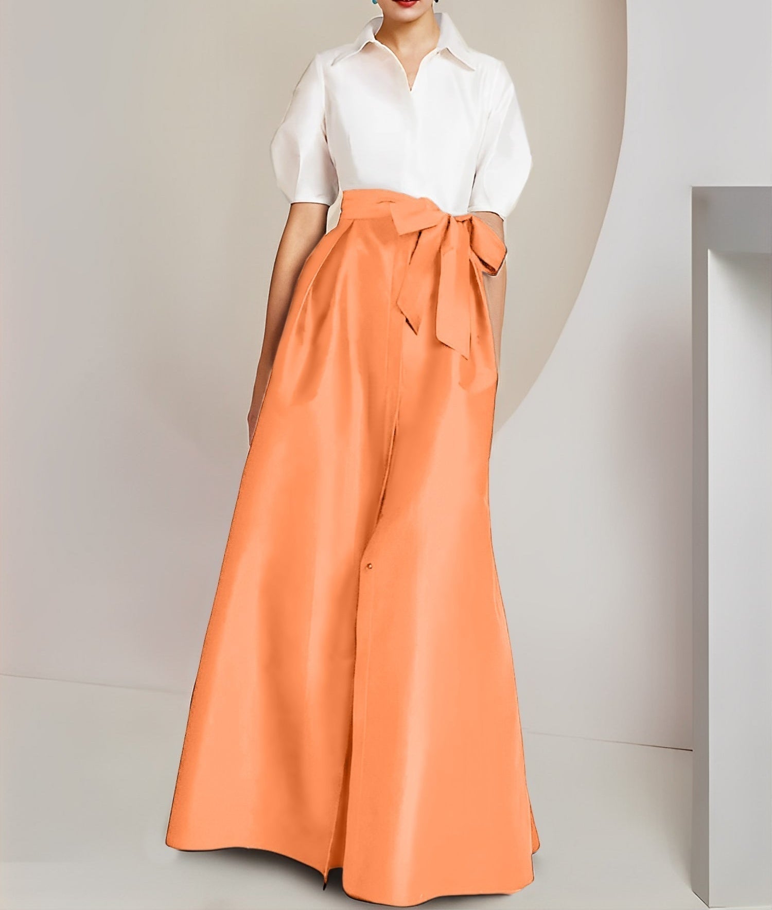 A-Line/Princess Shirt Collar Short Sleeves 2 pieces Mother Of The Bride Dresses