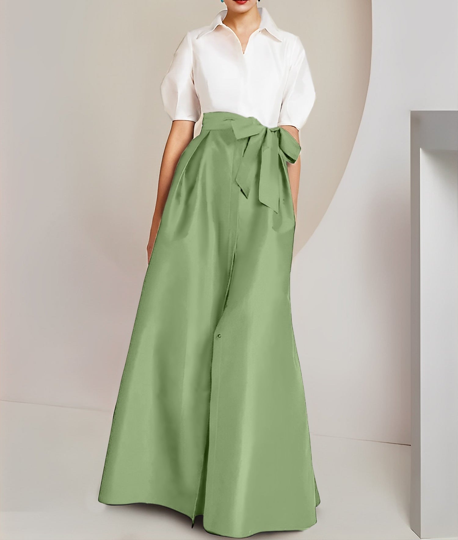 A-Line/Princess Shirt Collar Short Sleeves 2 pieces Mother Of The Bride Dresses