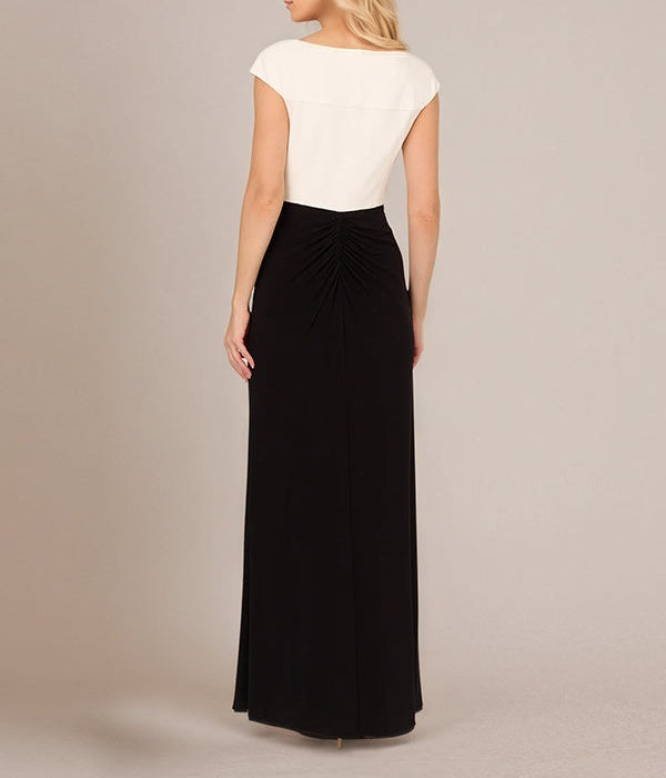 Black V-Neck Ankle Length Chiffon Mother of The Bride Dresses With High Slit