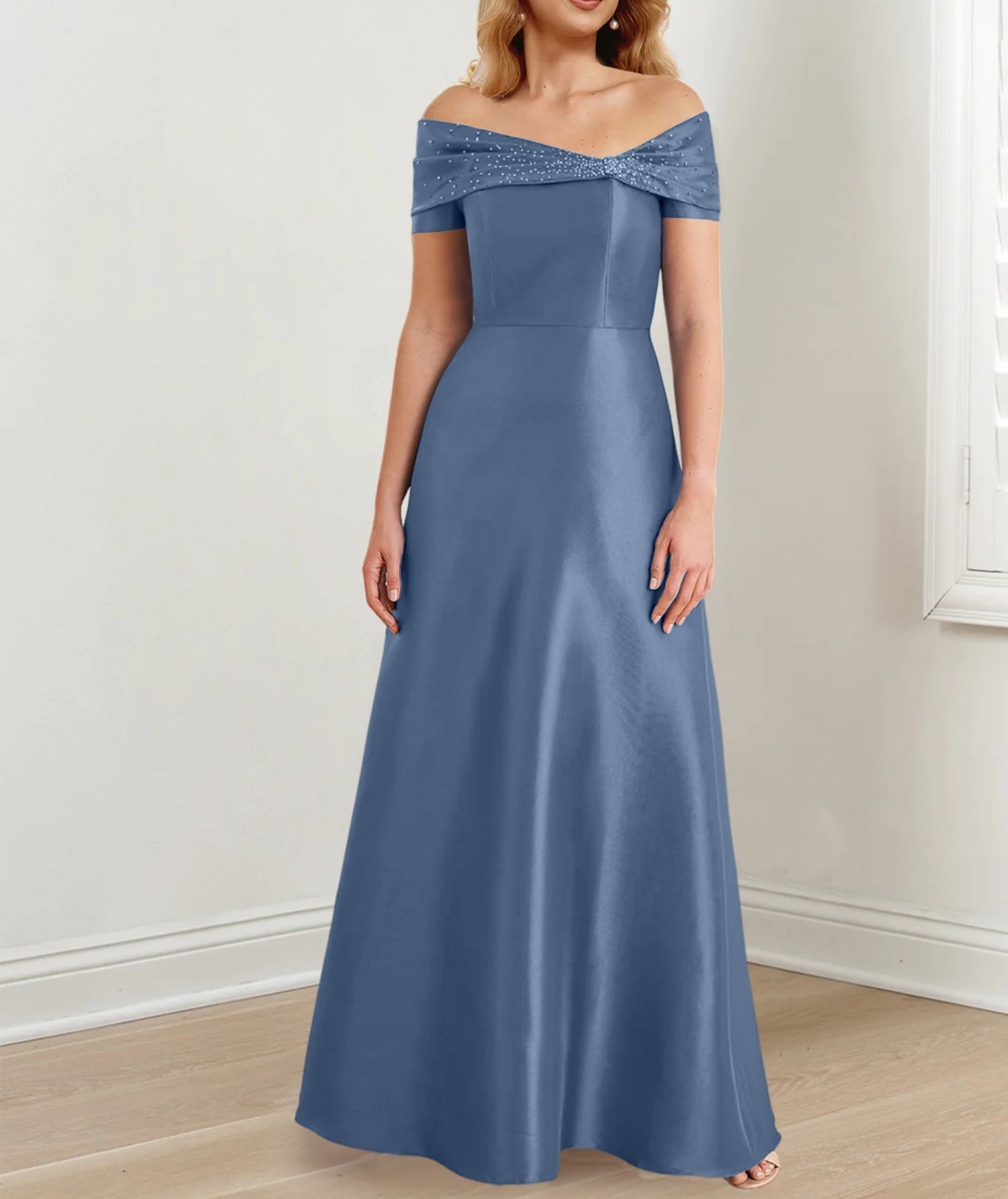 A-Line/Princess Off-the-Shoulder Floor-Length Mother of the Bride Dresses