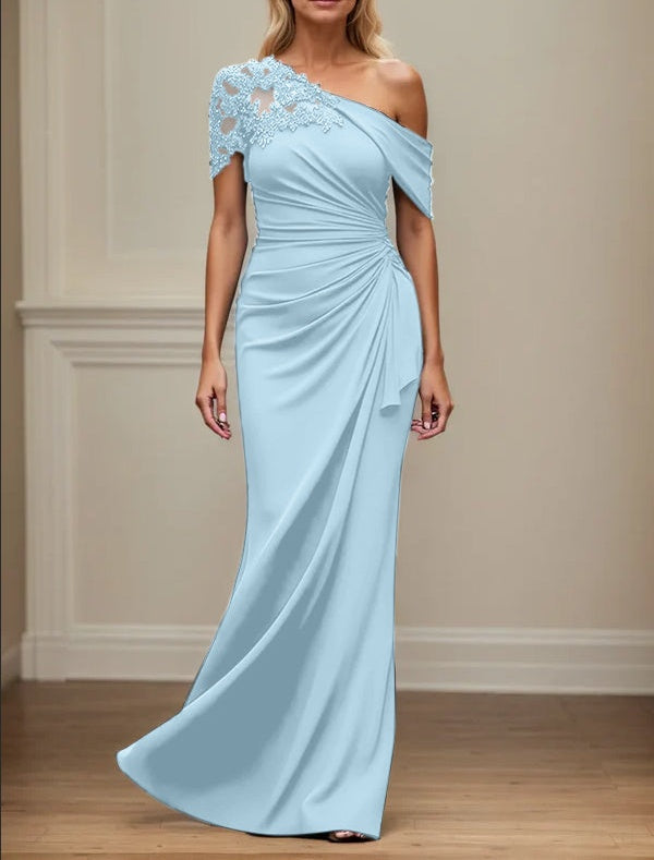 Trumpet/Mermaid Asymmetrical Mother of the Bride Dress with Appliques