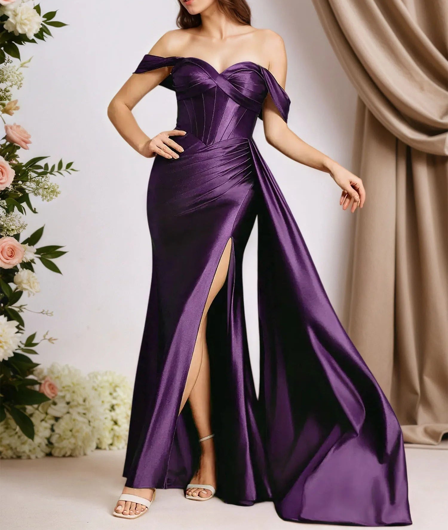 Trumpet/Mermaid Off The Shoulder Sleeveless Floor Length Dress