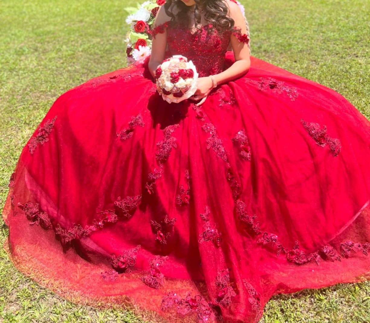 Ball Gown Off Shoulder Floor Length Quinceanera Dress for 15th Birthday