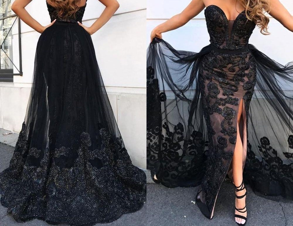 Glamorous Sweetheart Green Prom Dress Long Evening Gowns With Overskirt