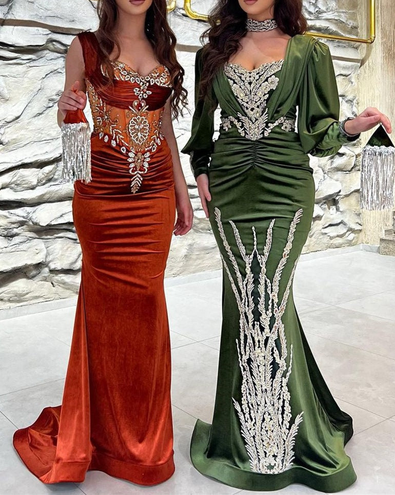 Classic Sweetheart Mermaid Prom Dresses With Ruffles Long