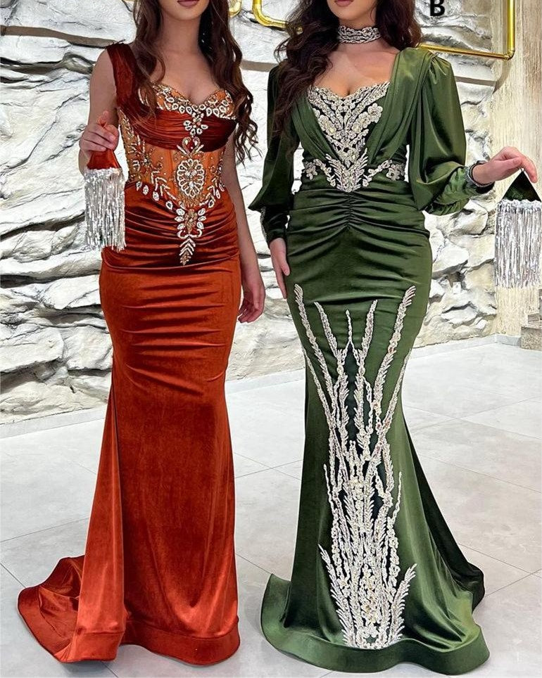 Classic Sweetheart Mermaid Prom Dresses With Ruffles Long