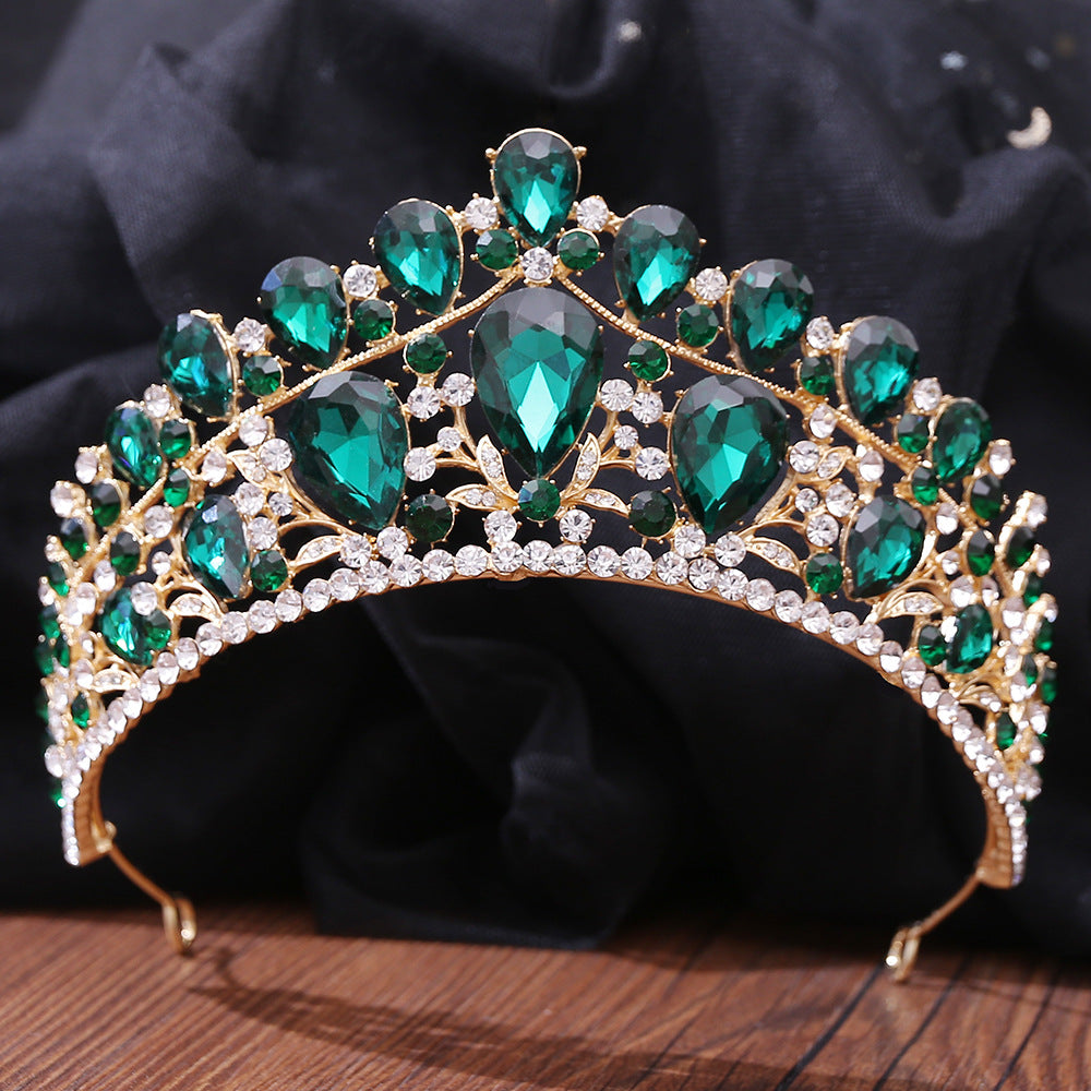 OMB1003 - Baroque Alloy Electroplated Crystal Crown Tiara Sweet 16th Birthday Party Headband Hair Accessories