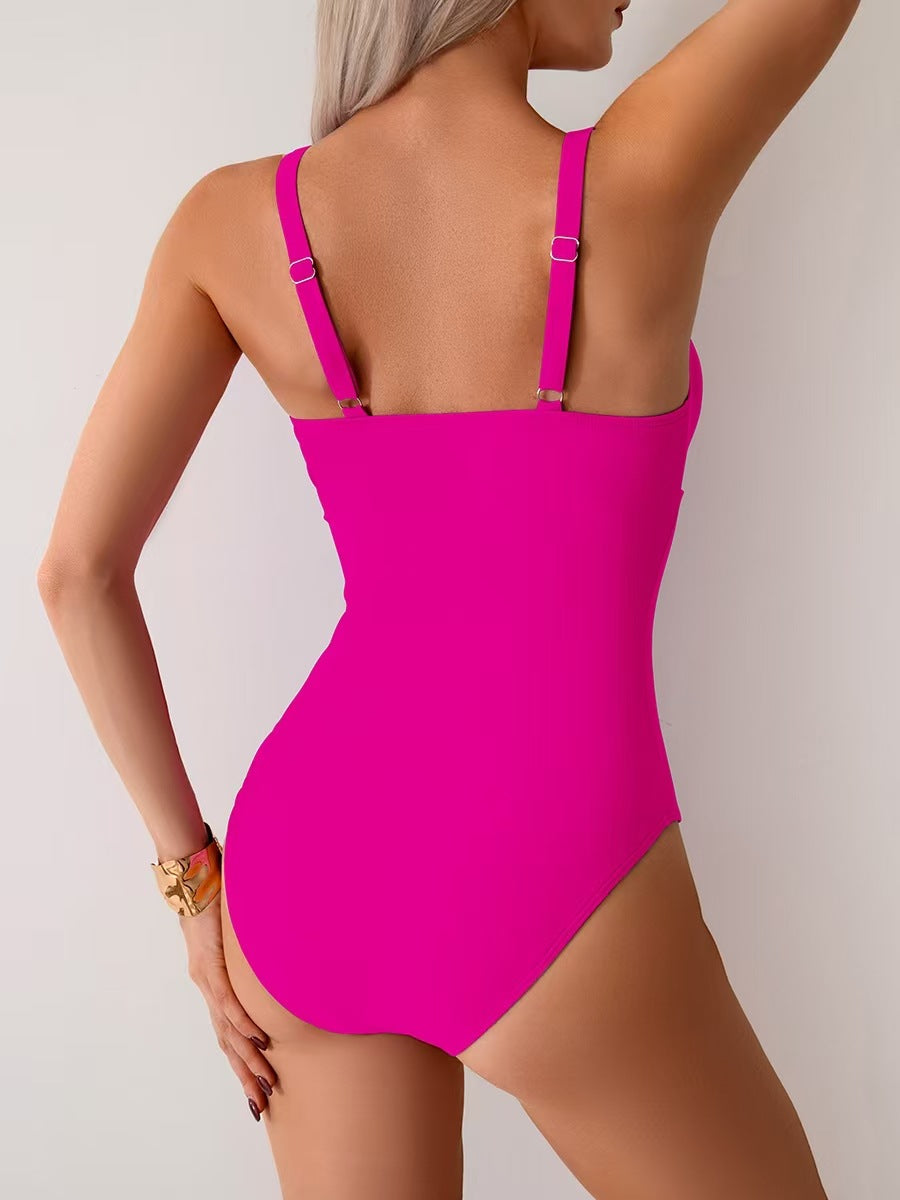 Ocevara Ocevara - Women's One Piece Swimsuit Sexy Mesh Sheer Tummy Control Bathing Suit Cross Twist - image 9