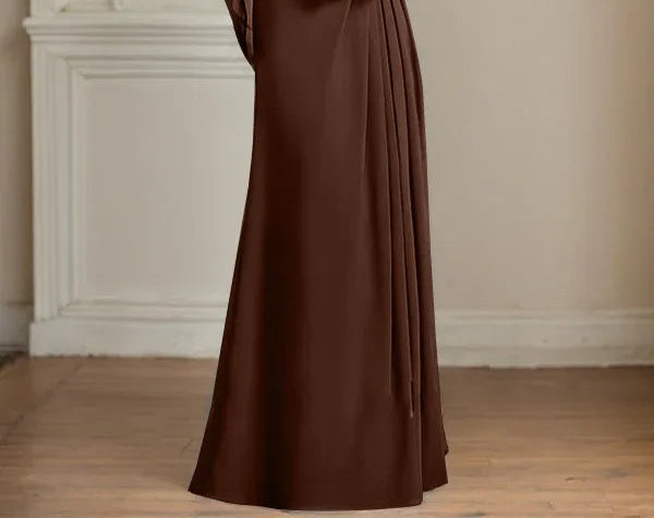 A-Line/Princess Scoop Floor-Length Mother of the Bride Dresses with Pleated & Sequins