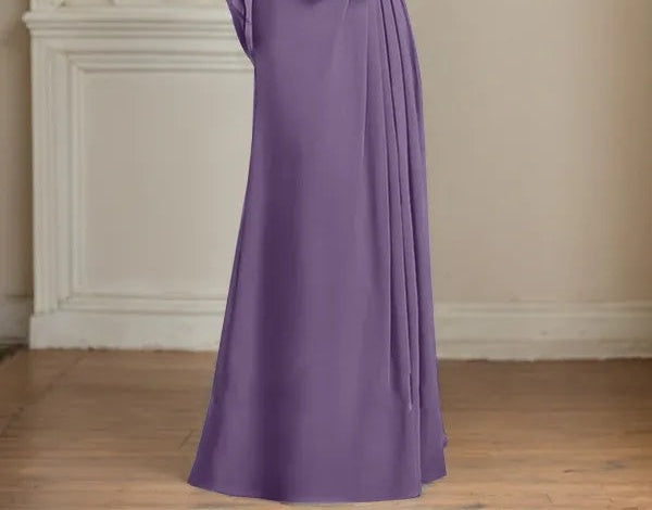 A-Line/Princess Scoop Floor-Length Mother of the Bride Dresses with Pleated & Sequins