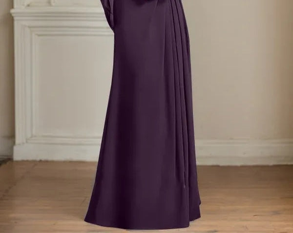 A-Line/Princess Scoop Floor-Length Mother of the Bride Dresses with Pleated & Sequins