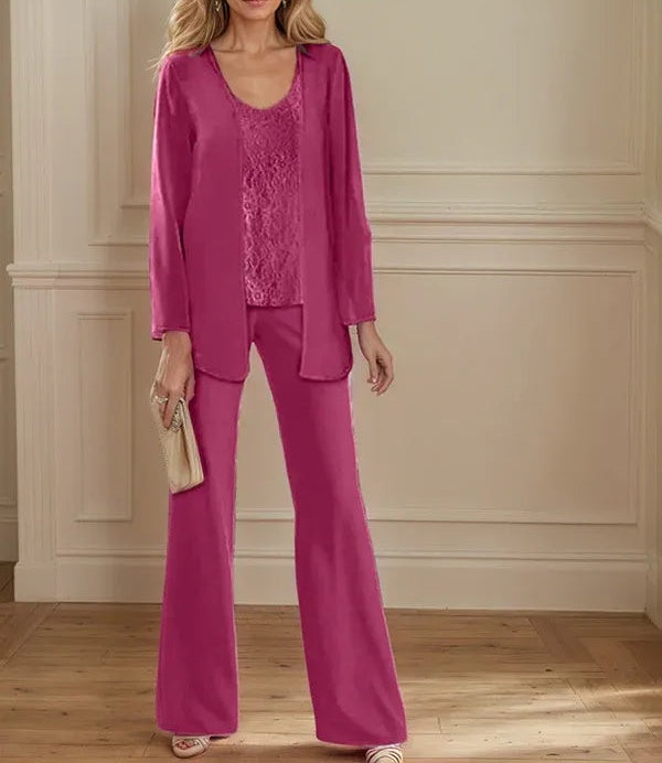 Chiffon Mother of the Bride Pantsuits with Jacket