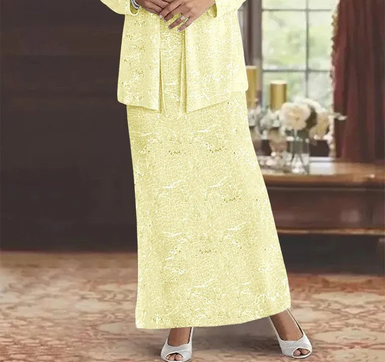 Chiffon Mother of the Bride Dresses with Sequins & Jacket