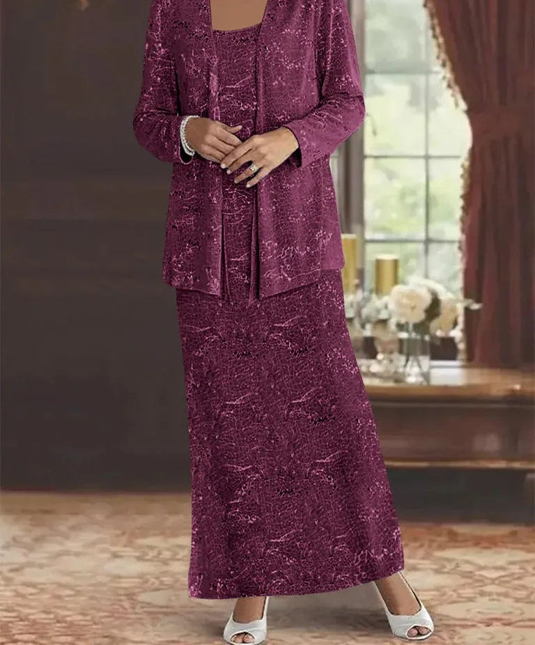 Chiffon Mother of the Bride Dresses with Sequins & Jacket