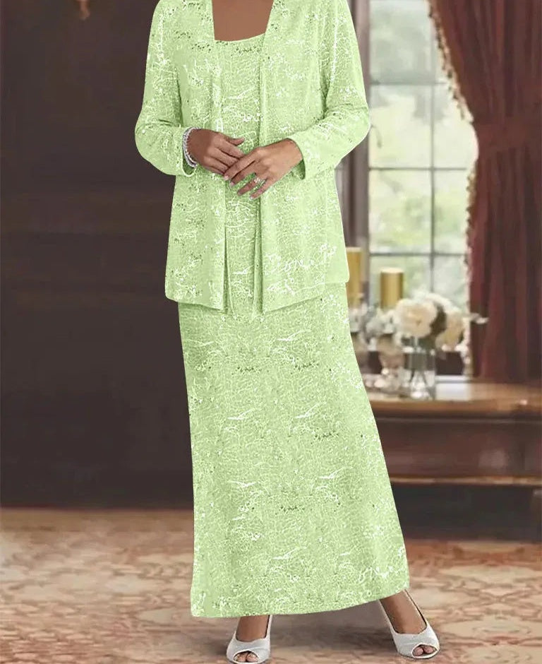 Chiffon Mother of the Bride Dresses with Sequins & Jacket