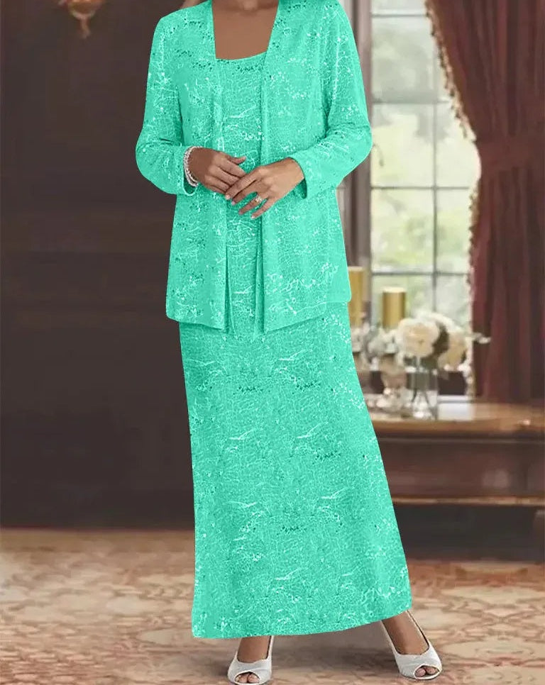 Chiffon Mother of the Bride Dresses with Sequins & Jacket