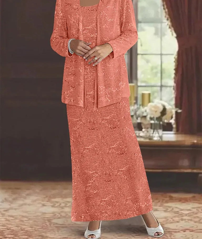 Chiffon Mother of the Bride Dresses with Sequins & Jacket