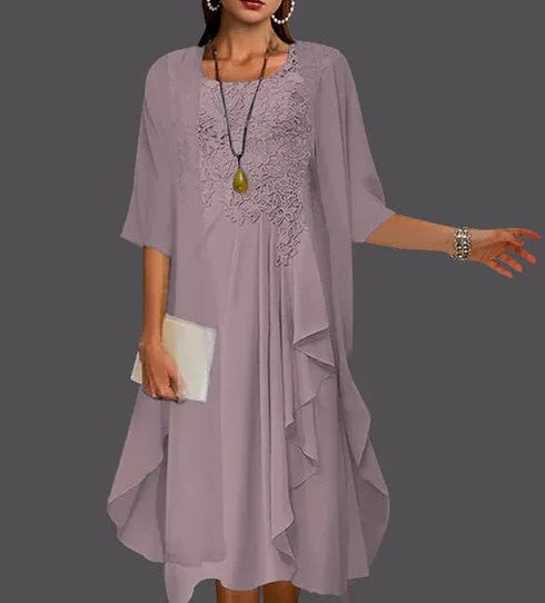 Two Piece A-Line Chiffon Lace Sleeveless Jacket Dresses with Pleats Appliques