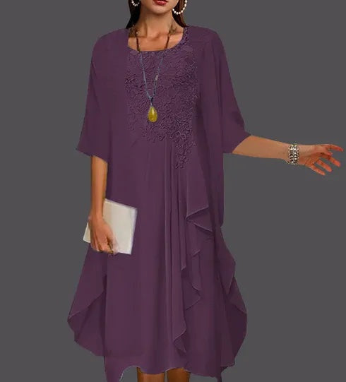 Two Piece A-Line Chiffon Lace Sleeveless Jacket Dresses with Pleats Appliques