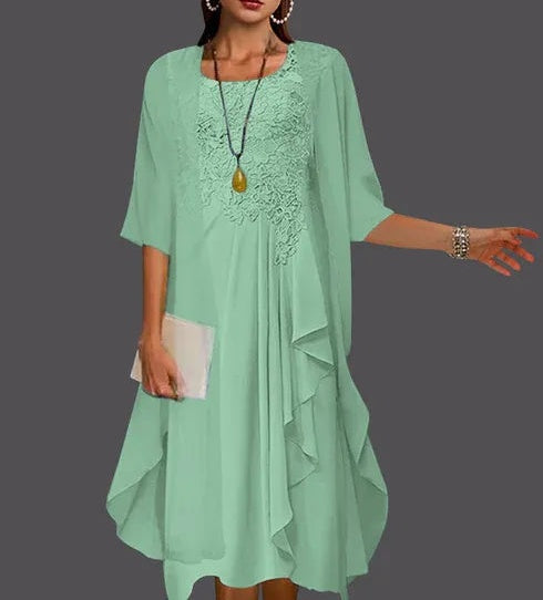 Two Piece A-Line Chiffon Lace Sleeveless Jacket Dresses with Pleats Appliques
