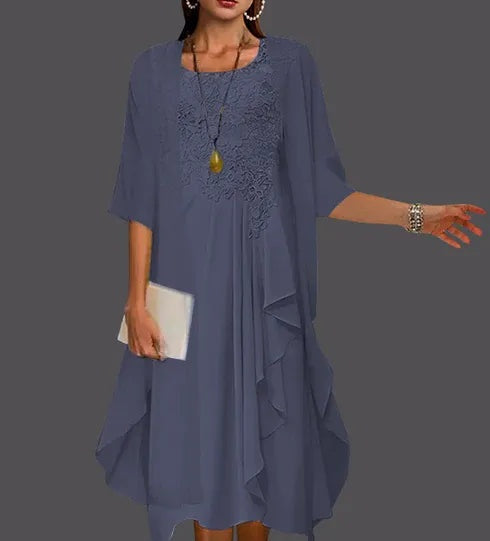 Two Piece A-Line Chiffon Lace Sleeveless Jacket Dresses with Pleats Appliques