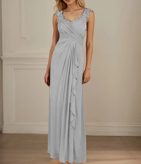 Champagne A-Line Sweetheart Neckline Pleated Mesh Dress