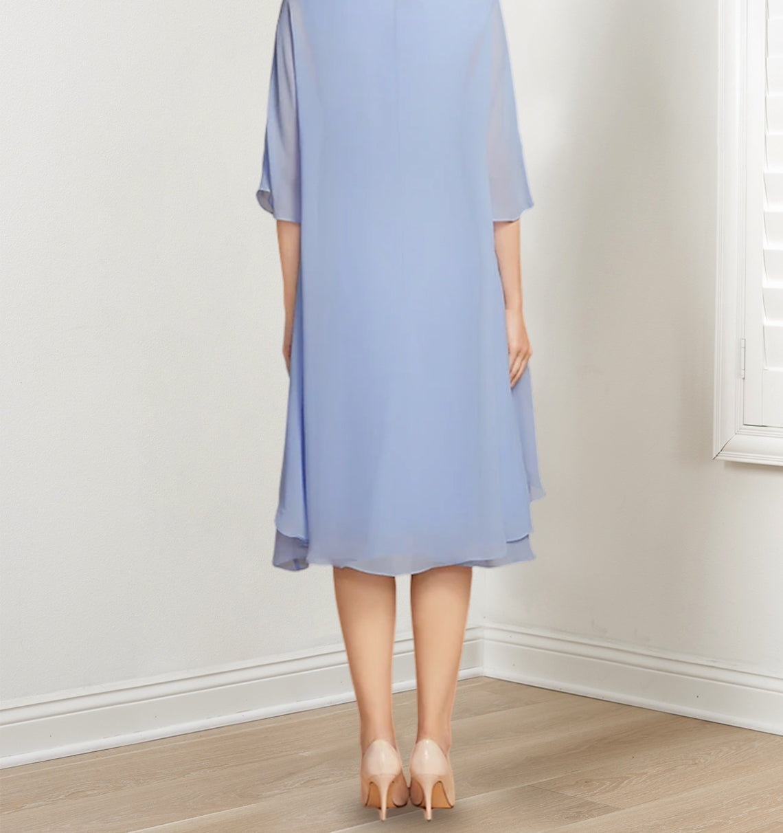 A-Line/Princess Scoop Knee-Length Mother of the Bride Dresses