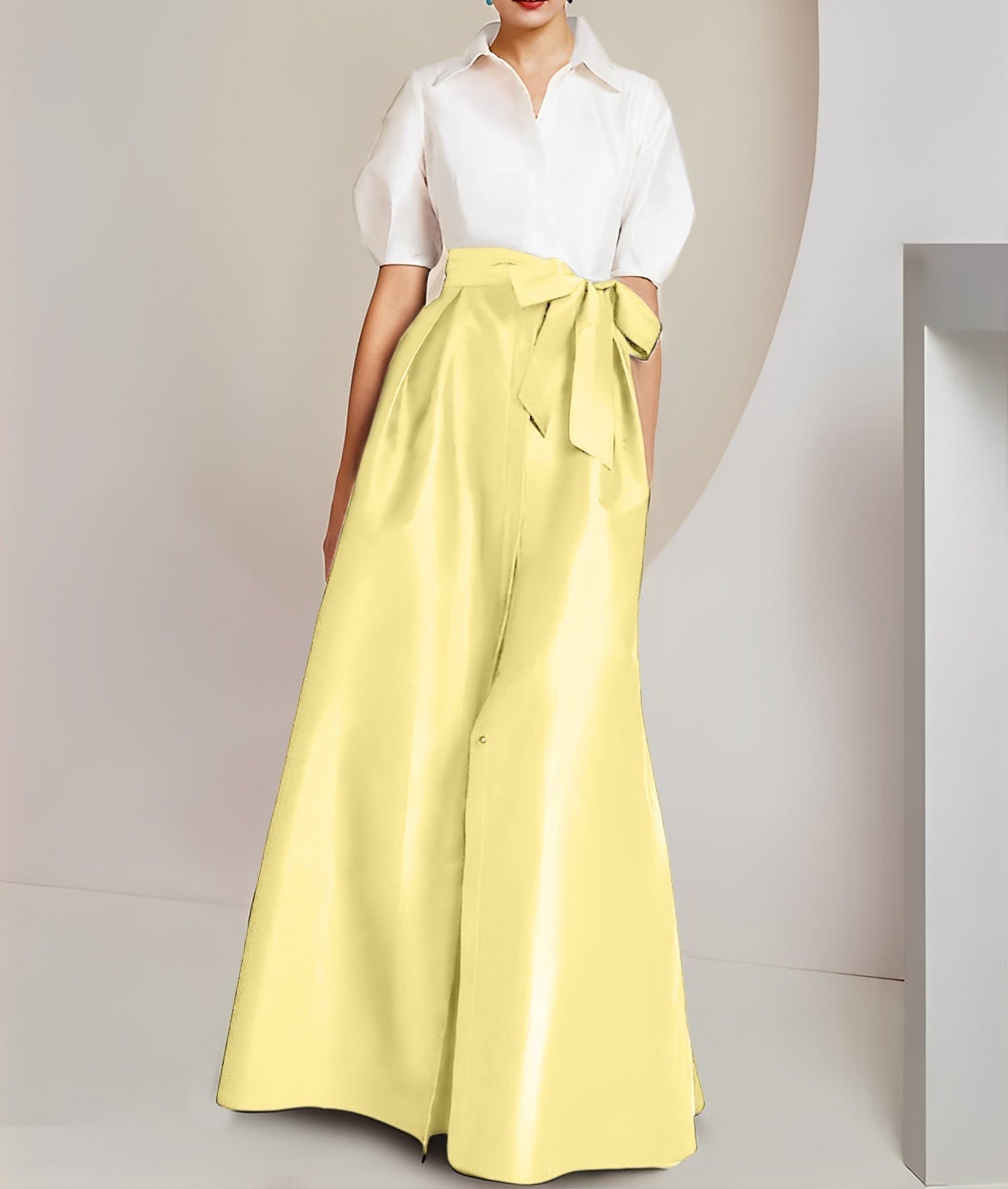 A-Line/Princess  Shirt Collar Short Sleeves 2 pieces Mother Of The Bride Dresses