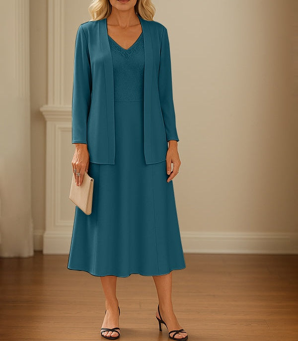 Chiffon Skirt Mother of The Bride Dress with Open Jacket