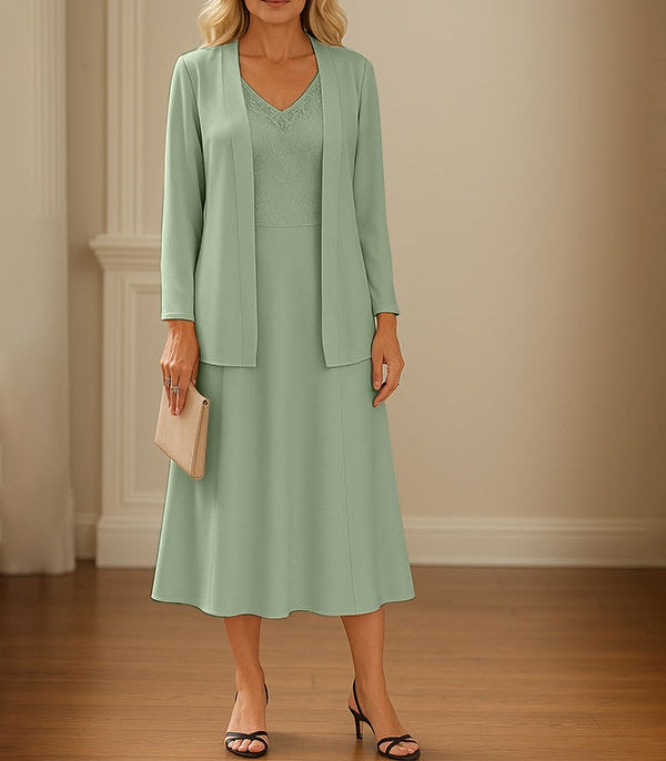Chiffon Skirt Mother of The Bride Dress with Open Jacket